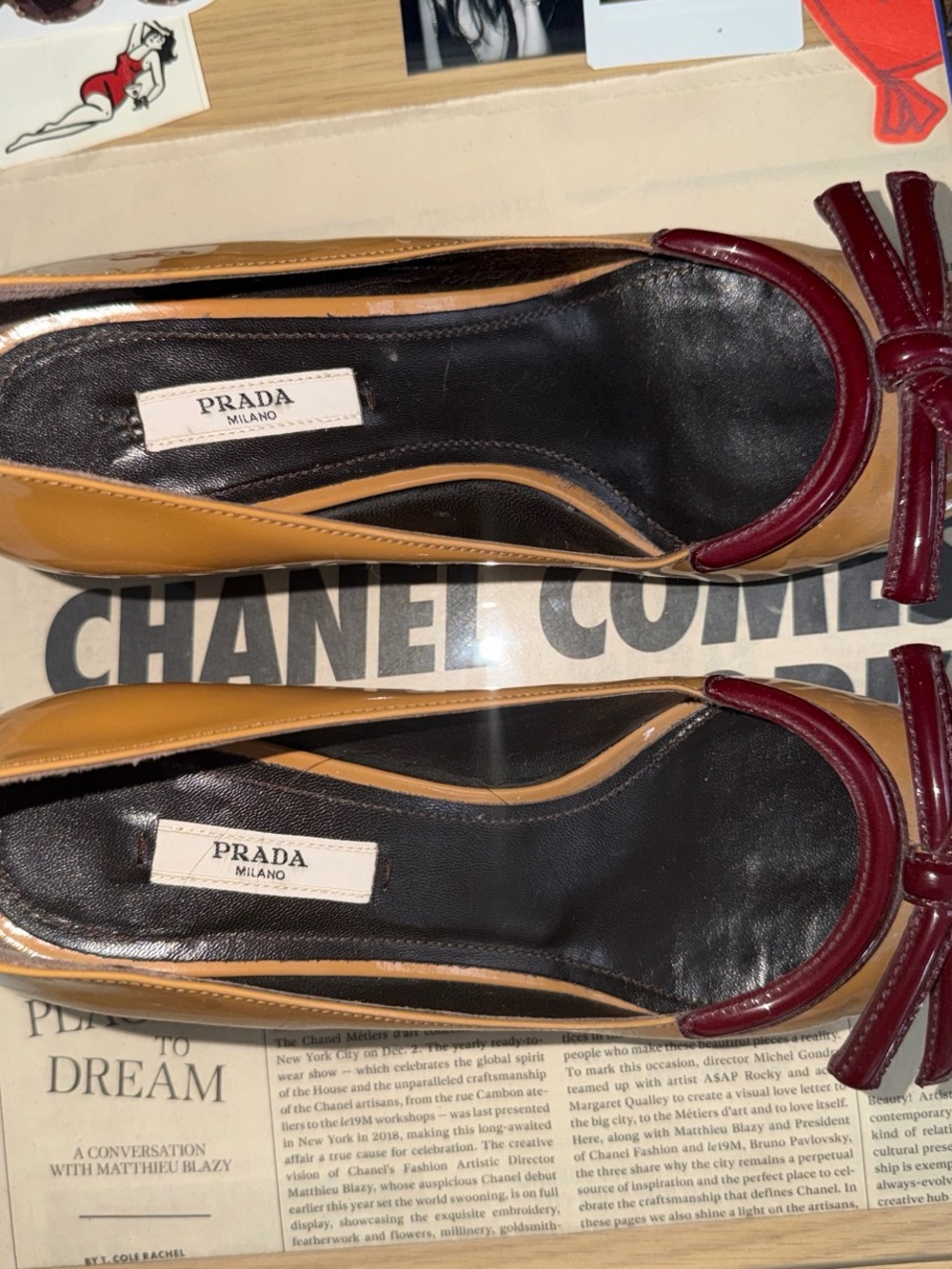 Prada Patent Leather Bow Kitten Heels | Size 37 Vintage - Picture 3 of 7